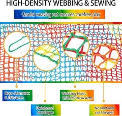 Climbing Cargo Net 6.5 X 9.8 Ft Large Kids Backyard Climbing Net Double Layers P