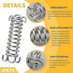 2Pcs Porch Swing Spring Heavy-Duty Awning for Hammock Silver