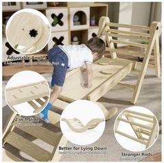 NEW 5 In 1 Montessori Pikler Triangle Climbing Set W Arch Ramp & Slide UNOPENED