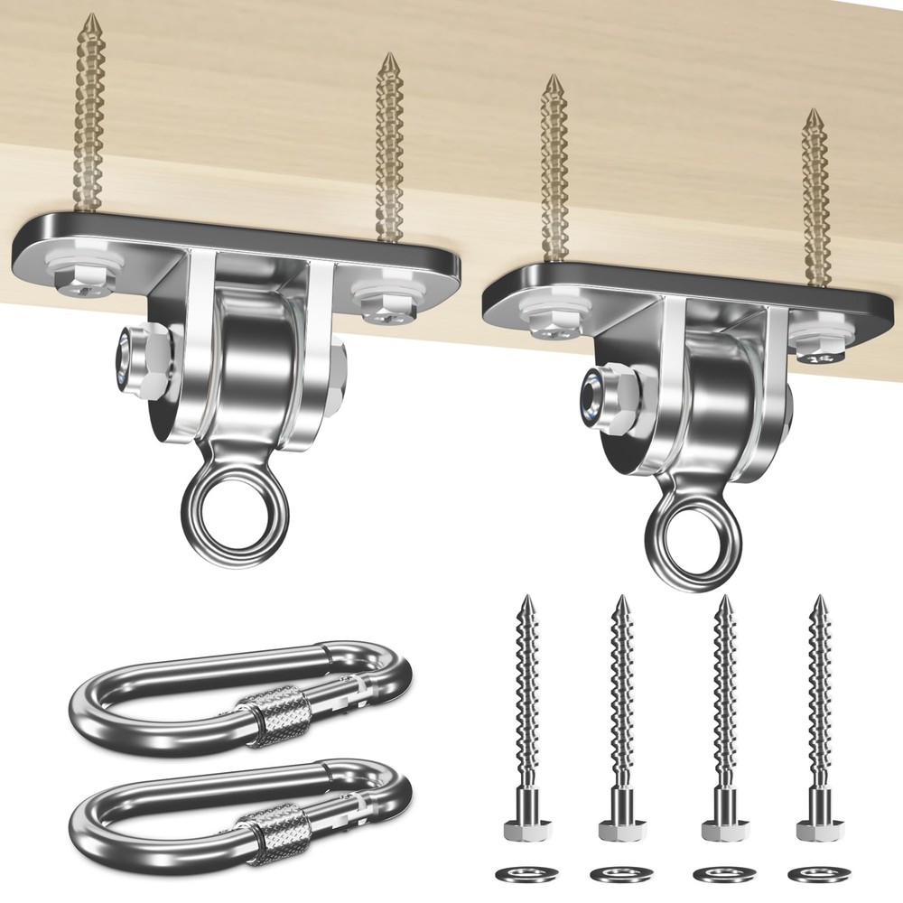 Swing Hangers for Wooden Beam, 2 Pack Stainless Steel 2400 LB Capacity Swing …