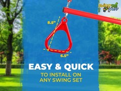 SWING SET STUFF TRAPEZE WITH RINGS AND COATED CHAIN RED playground bar fort 0107