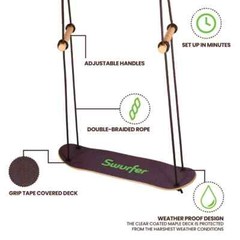 Stand Up Skating Swing Treeskate Wooden Outdoor Swing for Kids and Adults 6y+