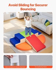 6-Piece Soft-Surface Climbing Blocks, PU Leather, 25D Dense Foam