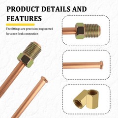 Brake Line Kit 3/16 Copper Nickel 8 Inch Rear