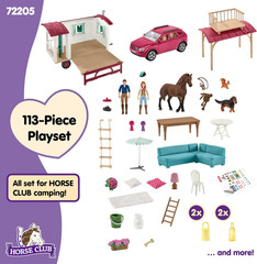 Schleich Horse Club – 113PC Interactive Camping Trip – Car and Camper Caravan Pl