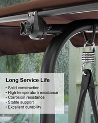 2Pcs Swing Canopy Replacement Parts Porch Patio Outdoor Swing Frame Plastic Matc