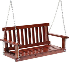 Wooden Porch Swing Heavy Duty 800lb Weight Capacity Swing Bench w/Hanging Chains