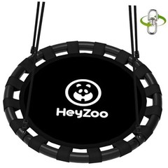 Black 40″ Saucer Swing Set for Backyard & Outdoor Use