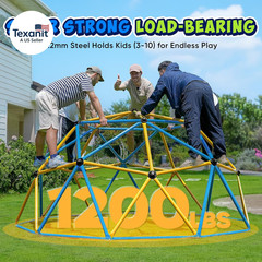 10FT Climbing Dome with Hammock, Outdoor Jungle Gym for Kids, Geometric Dome Cli