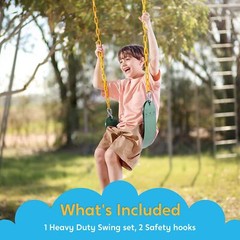 Heavy Duty Swing Seat with 66” Chain, Swing Set Accessories Replacement for Kids