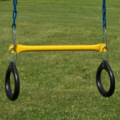 Trapeze Combo Swing Set with Ring – Durable Outdoor Play Equipment, Black