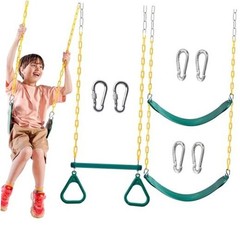 3 Pack Assorted Swing Set, Including 1 Gym Rings Trapeze Swing set+1 Gym rings