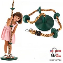 Teekyooly Rope Swing for Tree, Climbing Rope for Kids for Outside with Green