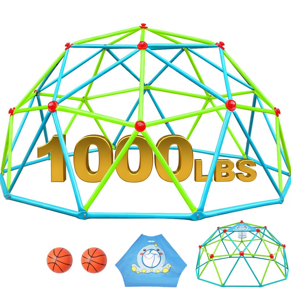 Zupapa 10FT Climbing Dome,Kids Jungle Gym,1000LBS Easy Assemble Outdoor Playset