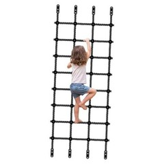 Climbing Cargo Net for Kids Outdoor 30″ x 139″ No-Knot Nylon Black – 30″ X 139″