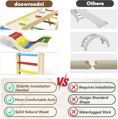 doowroodni 7in1 Wooden Pikler Triangle Set Toddler Climb