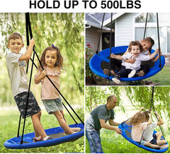 43″ Flying Saucer Swing for Kids Outdoor, Large round Tire Swings for Trees and