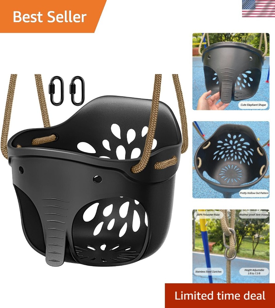 Heavy-Duty High Back Full Bucket Toddler Swing Seat with Locking Carabiners a…