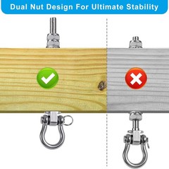 Swing Hangers W/ Bearing 6 Pack Stainless Steel 304 Swing Hooks Wood & Metal