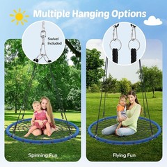 45″ 750lbs Spider Web Tree Swing for Kids & Adults, Outdoor Steel Frame Sauce…