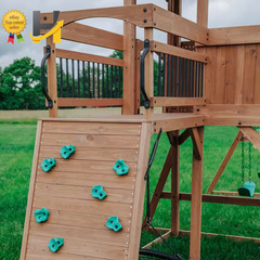 Backyard Discovery Sterling Point Outdoor Playground Set W/ Elevated Clubhouse,