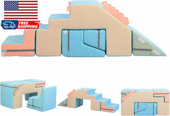 4 in 1 Foam Climbing Blocks for Toddlers Indoor Soft Climb and Crawl Play Climbi