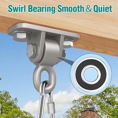 Heavy Duty Swing Hangers with Bearing, Porch Swing Hanging Kit 8 Packs Sliver