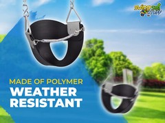SWING SET STUFF HIGHBACK 1/2 BUCKET SEAT BLACK WITH CHAIN AND HOOKS outside 0046