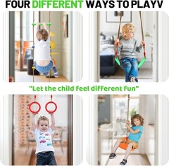 Doorway Swing for Kids & Door Pull up Bar for Adults – Indoor Kid Swing with 4Pc