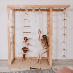 Indoor Monkey Bars Kids Climbing Ladder Net Pull Up Bar Home Gym Montessori