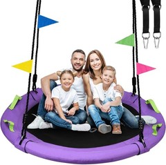 60 inch Larger Saucer Swing for Whole Family, 900lbs Weight Capacity