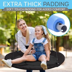 Saucer Swing with Tree Hang Kit, 40” Outdoor Tree Swing, 2 Adjustable Hanging…
