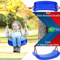 Swings for Kids, Plastic Swing Seat with Rope Kids Tree Swing Set Blue