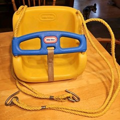 Little Tikes Vintage 1983 Toddler Swing Seat Yellow & Blue with Safety Belt