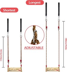 Wooden Swing Seat, Nostalgic Outdoor Wood Swing for Kids Adults, Tree Straps Set