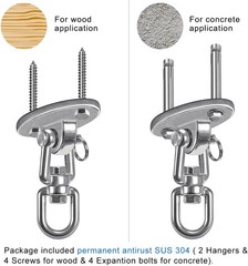 Ceiling Swing Mount Stainless Steel Swing Hangers Free Swivel Swing Hooks Yoga