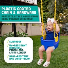 Premium High Back Full Bucket Toddler Swing Seat with Finger Grip, Plastic Co…