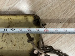 2 1960s Vtg Yellow Metal Flat Swing Seat w/original chain industrial decor