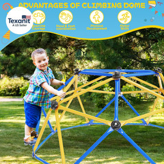 Climbing Dome, 6FT Geometric Dome Climber, Indoor Outdoor Jungle Gym Supports 60