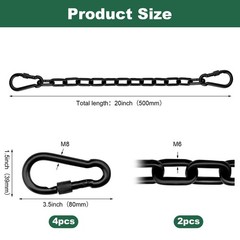 20inch Heavy-Duty Swing Chain Kit with Automatic Locking Buckles, Galvanized …