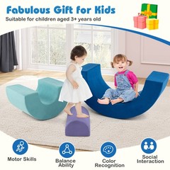 Rainbow Arc Climber Playset Foam Climbing Blocks w/ Machine Washable Covers
