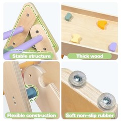 Foldable Pikler Triangle Climbing Toy with Slide for 5-IN-1 Climbing Toy