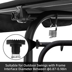 Garden Swing Plastic Fittings 2Pcs,Porch Patio Swing Frame Parts,Outdoor Pati…
