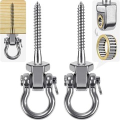 Heavy Duty Bearing Swing Hangers, 2 Pack Stainless Steel Swing Hooks for Wood…