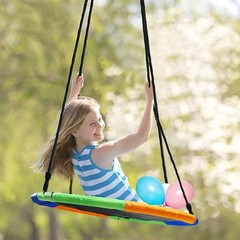 Large Family-Friendly 40-Inch Saucer Swing – Easy Installation & Portable