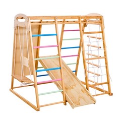 Uimoso 7-in-1 Wooden Indoor Jungle Gym Playground for Children
