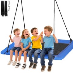 Platform Swing 61″x33.5″ Outdoor Rectangle Tree Swing w/Adjustable Hanging Rope
