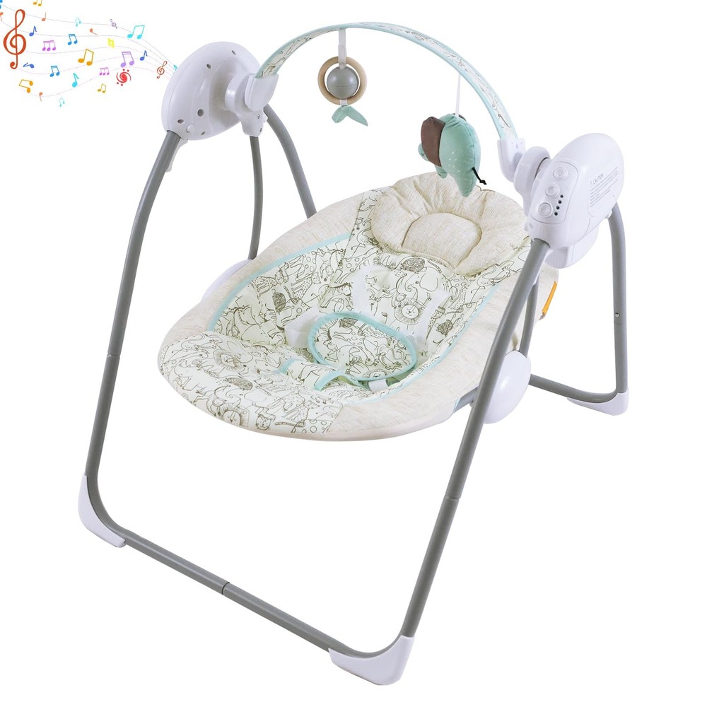 Baby Swing for Infant,Newborn Swing with Music,5 Speed Levels,Timing Setting,…