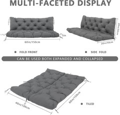 60 Inch Outdoor Swing Cushions Waterproof Extra 5″ Thick 3 Seater Porch Swing Re