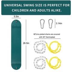 Heavy Duty 66 Inches Chain Plastic Coated Swing Seat Replacement Green